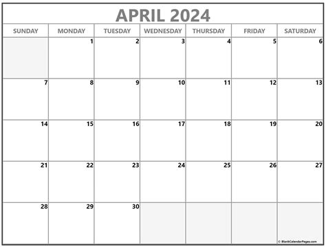 April Calendar 2023 Template